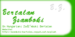 bertalan zsamboki business card